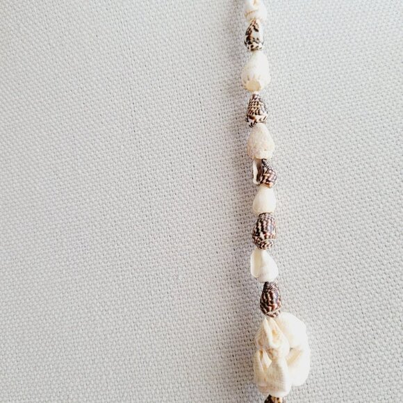 Nautical Beachy Infinity Style Shell Necklace Bohemian Natural Coastal Costume - Picture 3 of 4